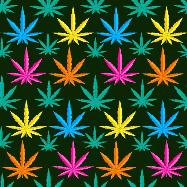 Marijuana background seamless patterns — Stock Vector