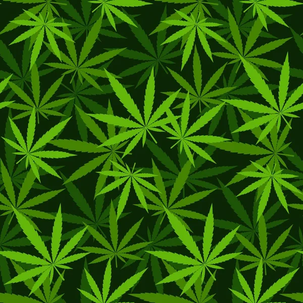 Patrones sin costura de fondo de marihuana — Vector de stock