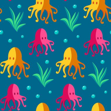 Dikişsiz desen deniz vektör