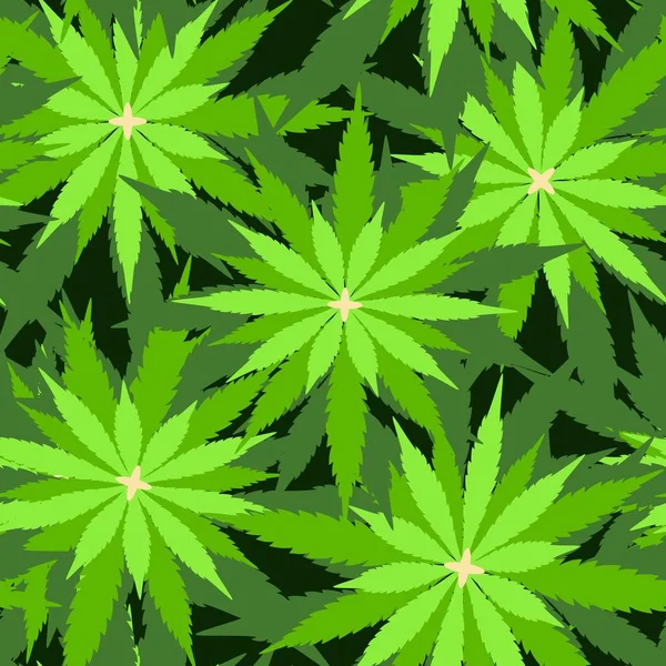 Marihuana achtergrond naadloze patronen — Stockvector