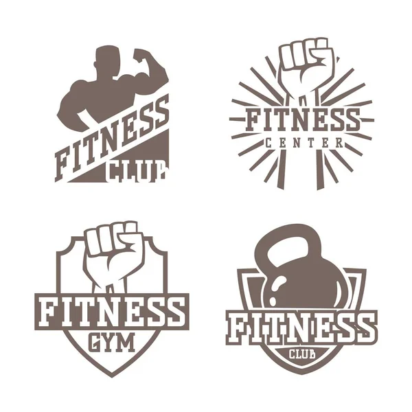 Sportschool fitness logo vector badge. — Stockvector