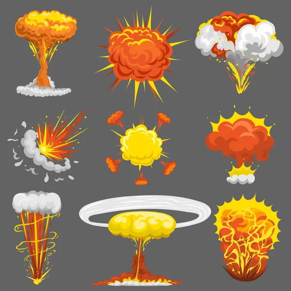 Explosie boom effect vector instellen. — Stockvector