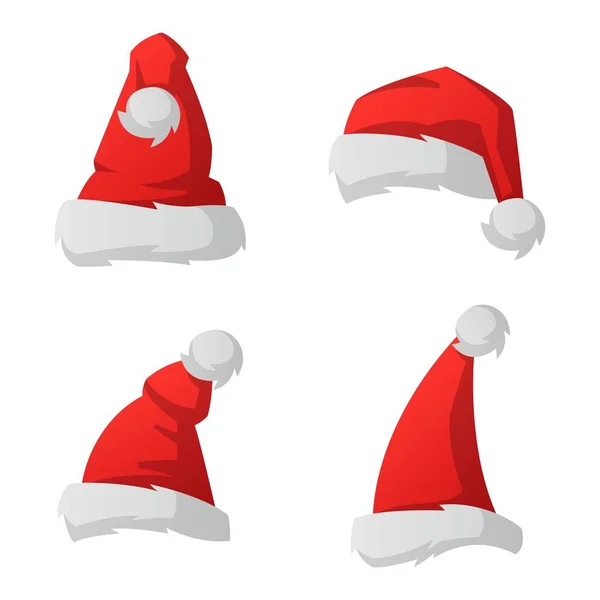 Santa vánoční čepice vektorové ilustrace. — Stockový vektor