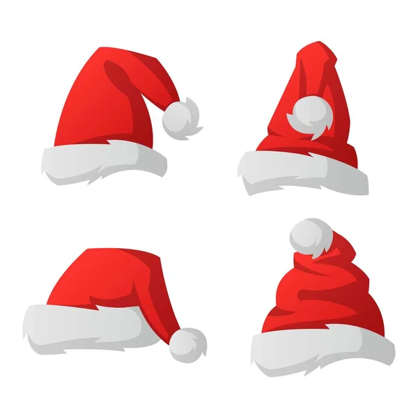 Santa vánoční čepice vektorové ilustrace. — Stockový vektor