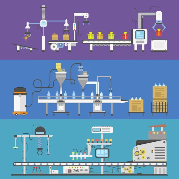 Produktion transportören vektor illustration. — Stock vektor