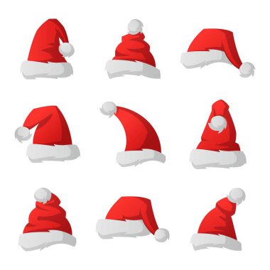 Noel Baba Noel şapka vektör çizim.