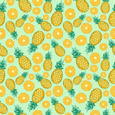 Meyve ananas sorunsuz desenler vektör