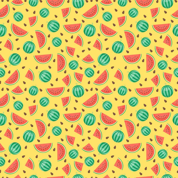 Fruits pastèque motifs sans couture vecteur — Image vectorielle