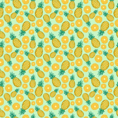 Meyve ananas sorunsuz desenler vektör