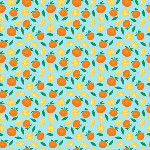 Frutas mandarim sem costura padrões vetor — Vetor de Stock