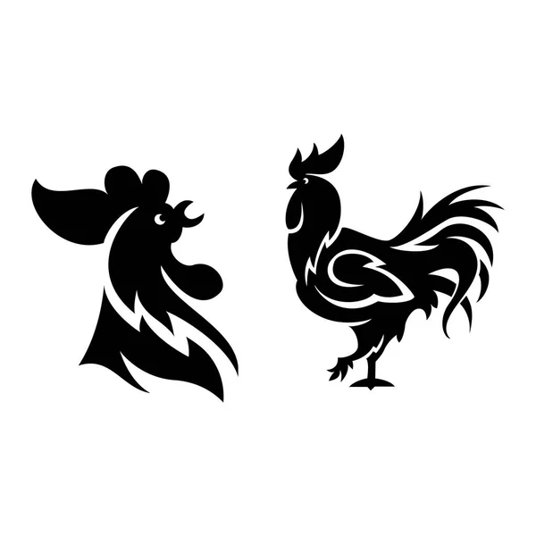 Iconos de logotipo de gallo vector de ilustración — Archivo Imágenes Vectoriales