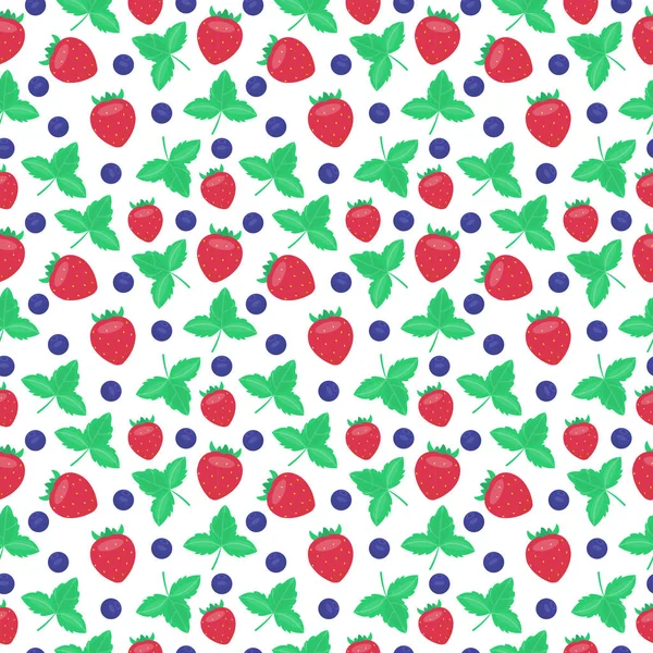 딸기 딸기 원활한 패턴 벡터 — 스톡 벡터
