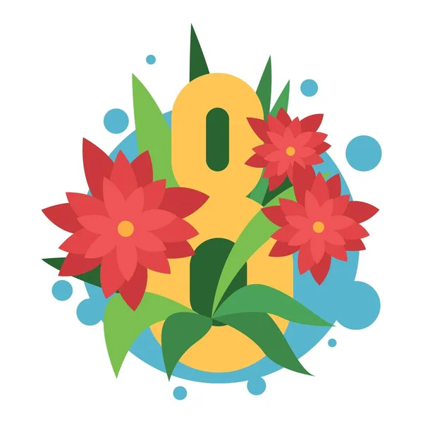 Illustration vectorielle de huit fleurs de mars . — Image vectorielle