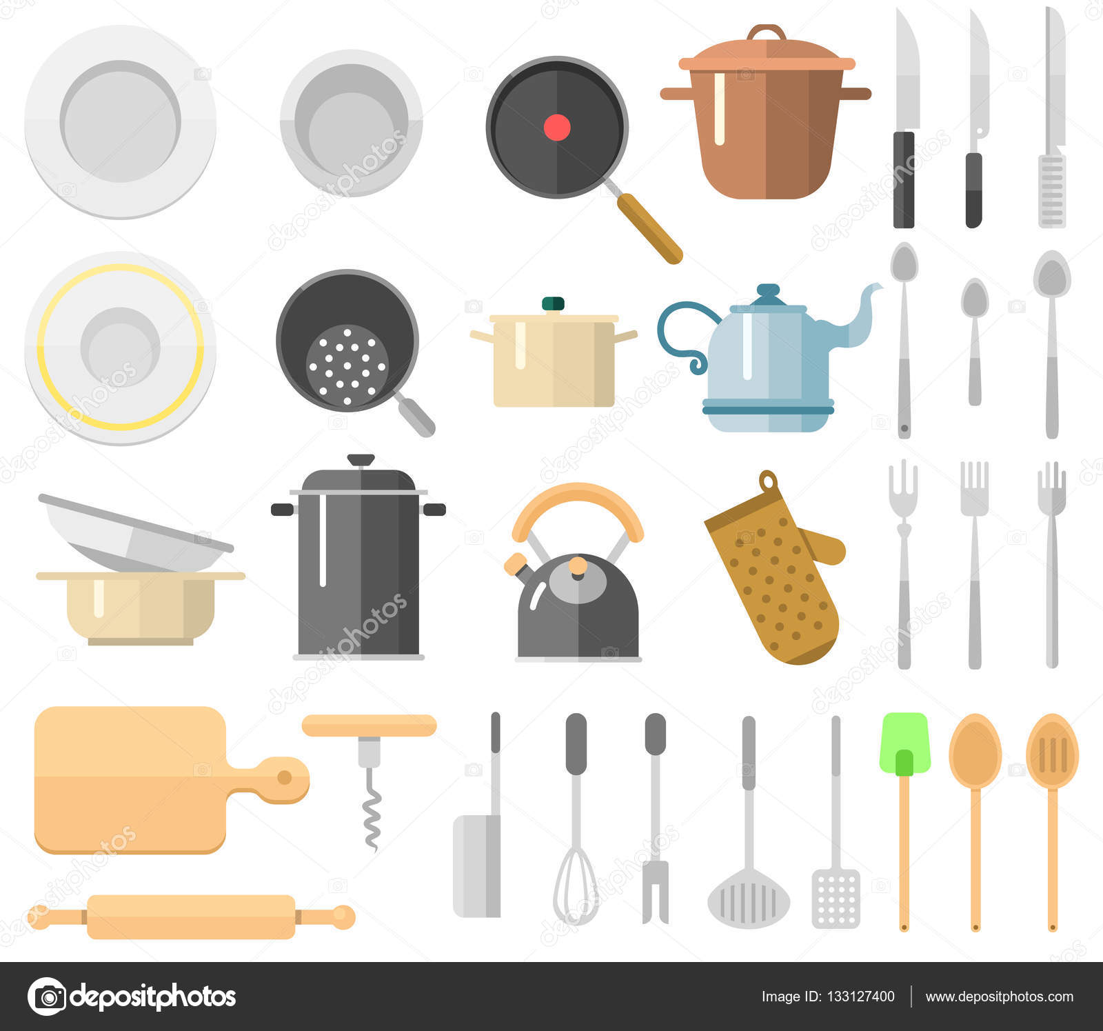 Insieme di vettore di utensili da cucina — Vettoriali Stock ... Insieme di vettore di utensili da cucina — Vettoriali Stock ...