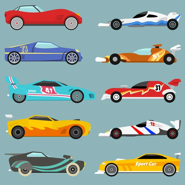 Deporte coche conjunto vector . — Vector de stock