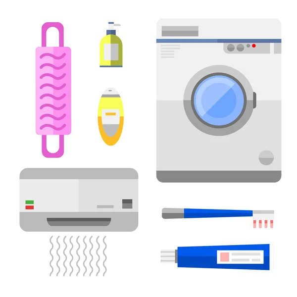 Iconos de baño símbolos vector ilustración . — Vector de stock