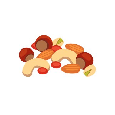 Pile of nuts vector illustration. clipart