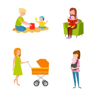 Genç anne vektör karakter.