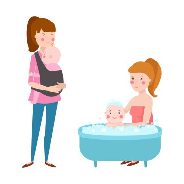 Genç anne vektör karakter.