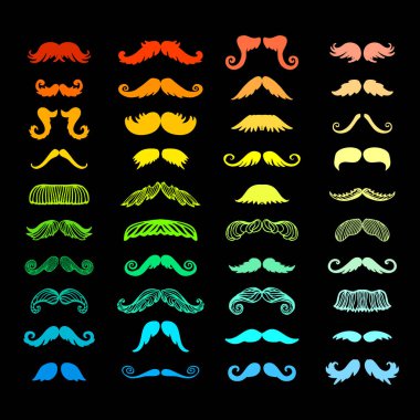 Vektör bıyık siluet izole