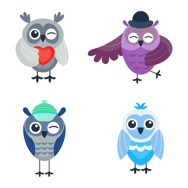 Cartoon owl vektor isolerade — Stock vektor