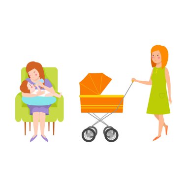 Genç anne vektör karakter.