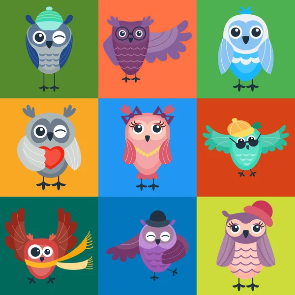 Cartoon Hibou vecteur isolé — Image vectorielle