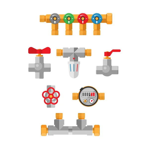 Pipes vector icons isolated. — Stock Vector