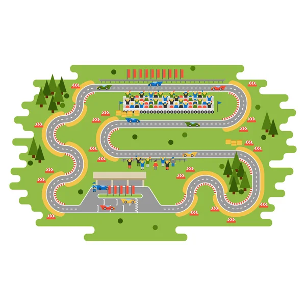 Race track curve road — Stock Vector
