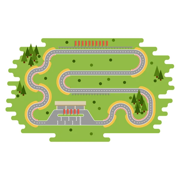 Závodní trať křivka road — Stockový vektor