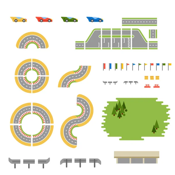 レース トラック曲線道路 — ストックベクタ