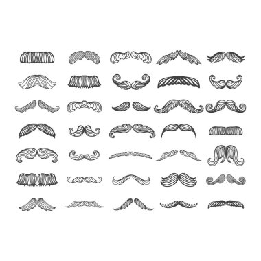 Vektör bıyık siluet izole