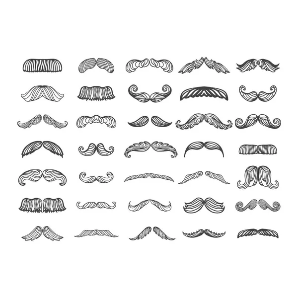 Sílhueta de bigode vetorial isolada —  Vetores de Stock