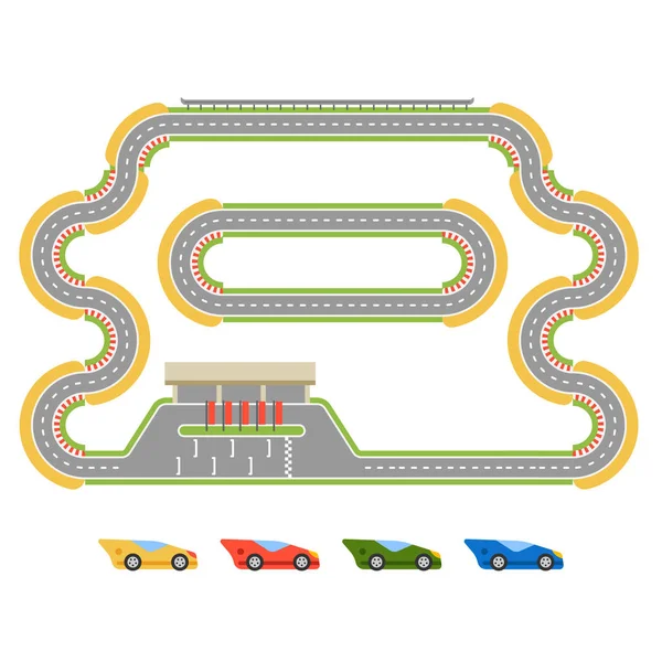 Courbe de piste route — Image vectorielle