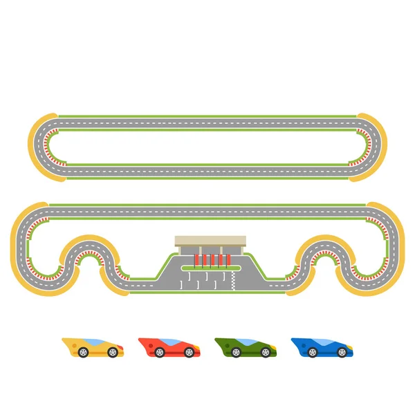 Race track kromme weg — Stockvector