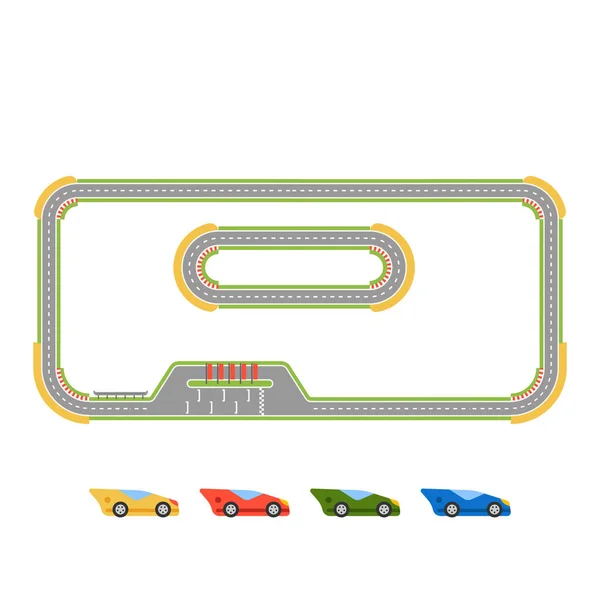 Race track curve road — Stock Vector