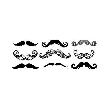 Vektör bıyık siluet izole