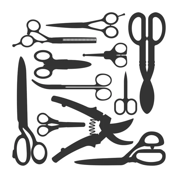 Scissors vector icons set — Stock Vector