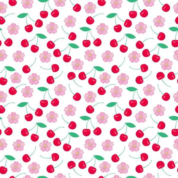 Fruits cherry seamless patterns — Stock Photo, Image