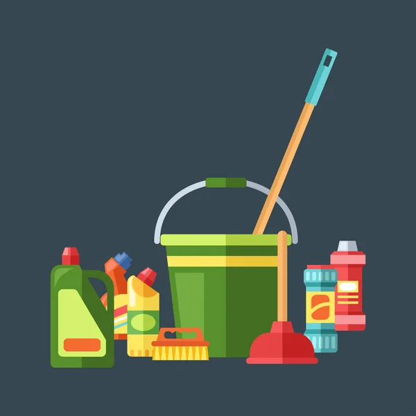 Vetor de ferramentas de limpeza casa — Vetor de Stock