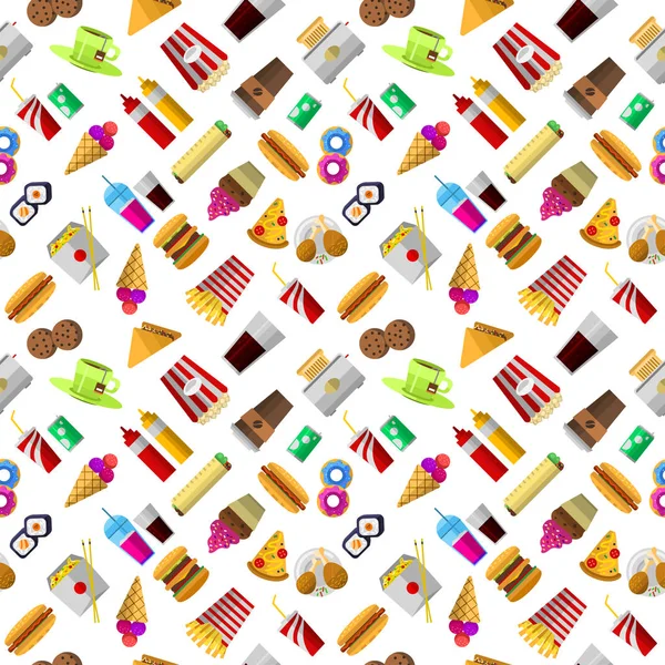 Fast food desen vektör çizim.