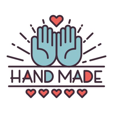 Handmade needlework badge logo vector clipart