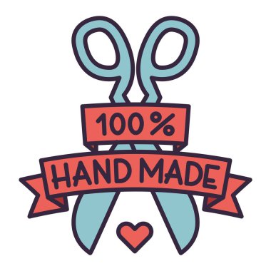 El yapımı iğne işi rozet logo vektör