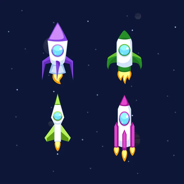 Cohete vector iconos — Vector de stock