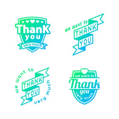 Teşekkür ederim metin yazı vektör logo rozet