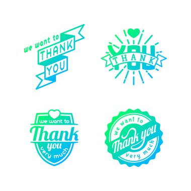 Teşekkür ederim metin yazı vektör logo rozet
