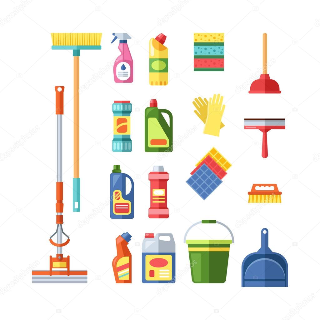 House cleaning tools vector