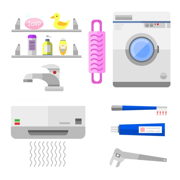 Icônes de salle de bains symboles illustration vectorielle . — Image vectorielle