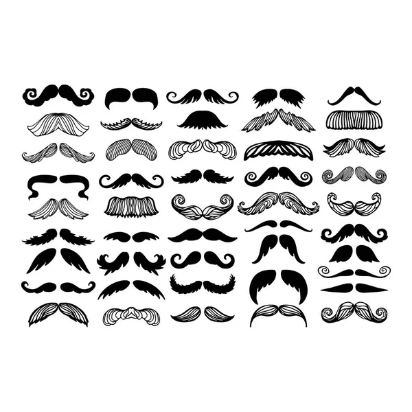 Vektör bıyık siluet izole