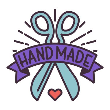 El yapımı iğne işi rozet logo vektör